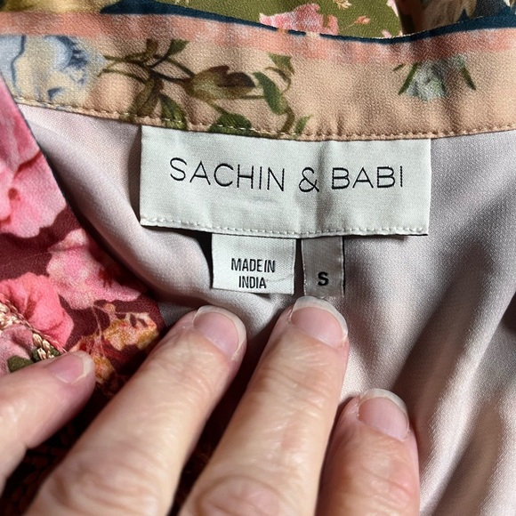 EUC SACHIN + BABI-Moyer Floral Patchwork Multicolor Dress. Size S - Picture 6 of 12